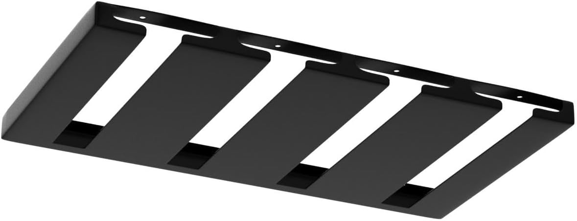 Hanging Wine Glass Rack Under Cabinet Storage Hanger with 4 Rows Metal Bar Shelves for Kitchen Restaurant Cabinet Shelf - Fits from 0.4 to 3.4 Inch Base of Beaker HG617 - Fixaotrixa