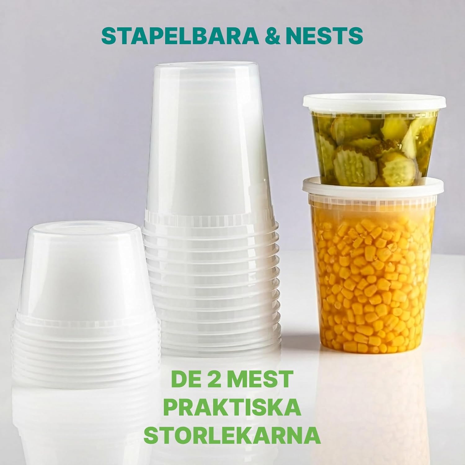 JoyServe Deli Food Storage Containers with Lids - 48 Sets (24x946 ml & 24x473 ml), Airtight BPA Free Plastic Takeaway Containers, Dishwasher & Microwave Safe - Fixaotrixa